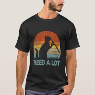 Lunt Clarinet Cat I Reed A Lot Musician Retro Vin T Shirt