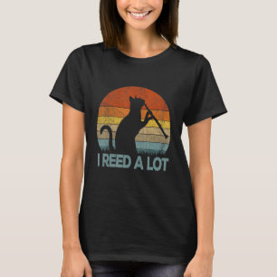 Lunt Clarinet Cat I Reed A Lot Musician Retro Vin T Shirt
