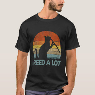 Lunt Clarinet Cat I Reed A Lot Musician Retro Vin T Shirt