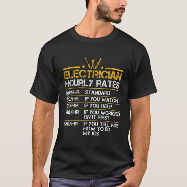 Lunt Electrician Timly Rates Lineman Manar Electri T Shirt (Framsida)