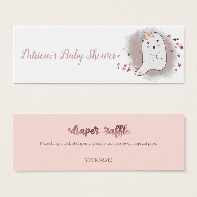 Lunt Ghost Halloween Baby Shower Raffle Litet Visitkort (Framsida & baksida)