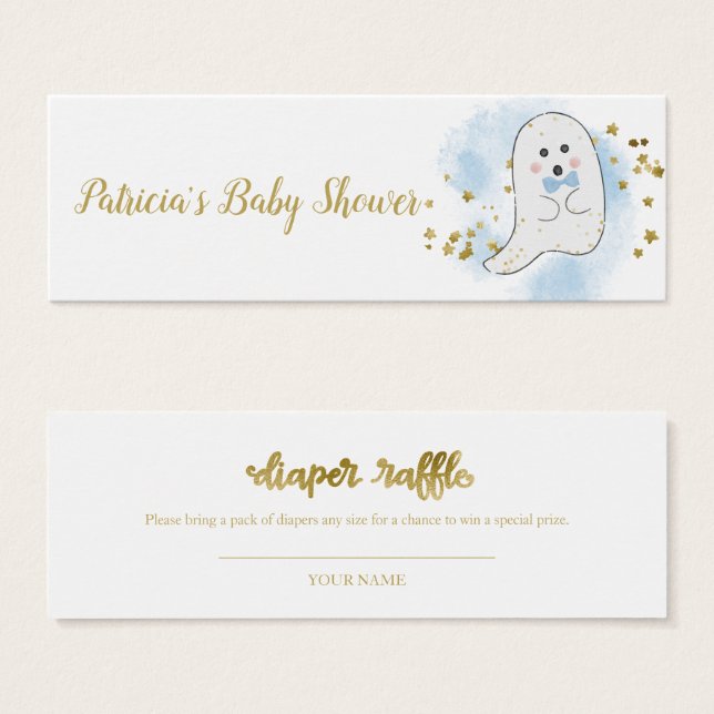 Lunt Ghost Halloween Baby Shower Raffle Litet Visitkort (Framsida & baksida)