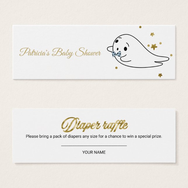 Lunt Ghost Halloween Baby Shower Raffle Litet Visitkort (Framsida & baksida)