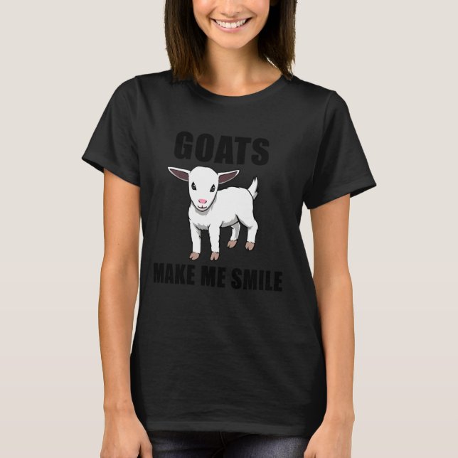Lunt Little Goat Smiling Cute Goat T Shirt (Framsida)