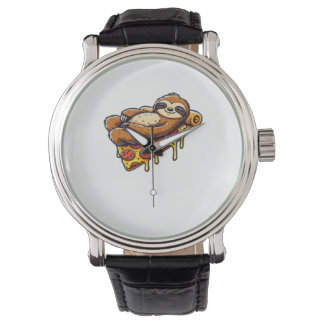 Lunt Sloth åt Pizza, Kawaii Animal Lover Clas Armbandsur