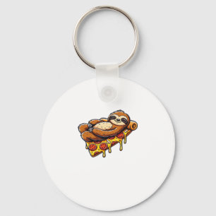 Lunt Sloth åt Pizza, Kawaii Animal Lover Clas Nyckelring