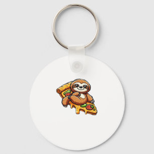 Lunt Sloth åt Pizza, Kawaii Animal Lover Clas Nyckelring