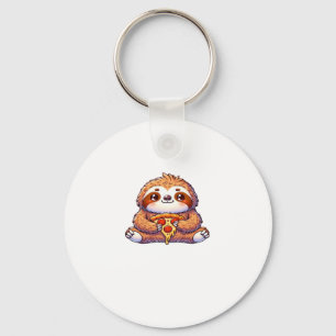Lunt Sloth åt Pizza, Kawaii Animal Lover Clas Nyckelring