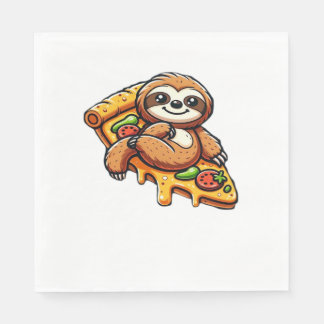 Lunt Sloth åt Pizza, Kawaii Animal Lover Clas Pappersservett