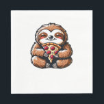 Lunt Sloth åt Pizza, Kawaii Animal Lover Clas Pappersservett<br><div class="desc">Lunt Sloth som äter Pizza,  Kawaii Animal Lover Classic T-Shirt_3</div>