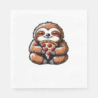 Lunt Sloth åt Pizza, Kawaii Animal Lover Clas Pappersservett