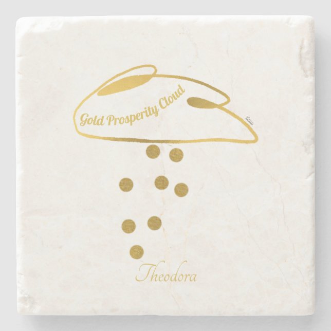Lunt Vita Guld Prosperity Cloud Stenunderlägg (Framsidan)