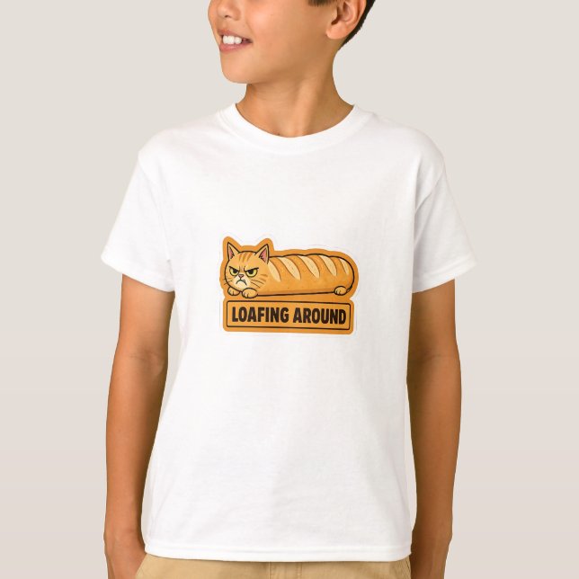Luntar runt Rolig kattbröd  T Shirt (Framsida)
