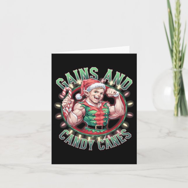Luntig jultomte - arbetsgång och godis kort (Framsida)