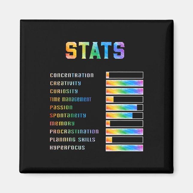 Luntiga barn med Adhd-statistik Neurodiversity Adh Magnet (Framsidan)