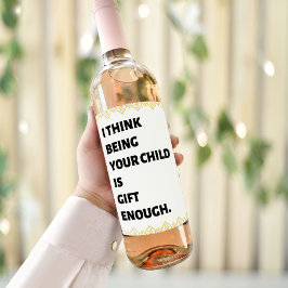 Luntiga etiketter för Vin Flaska i Mors dag