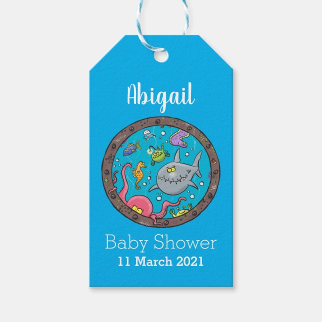 Luntiga havslevande varelser under tecknaden teckn presentetikett (Framsidan)