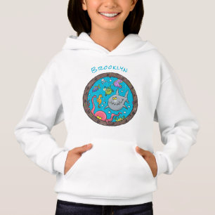 Luntiga havslevande varelser under tecknaden teckn t shirt