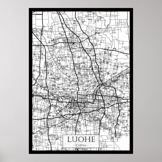 Luohe Kina Stadskarta Poster (Framsidan)