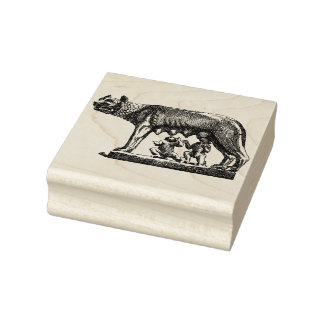Lupa Capitolina Wooden Frimärke Stämpel