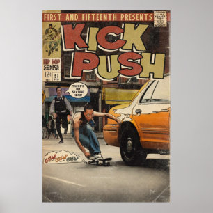 Lupe Fiasco Kick Push Tecknad Bok Parody Poster