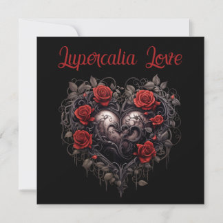 Lupercalia Black Thorns & Roses Heart Valentine's Julkort