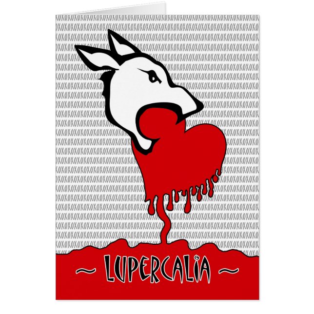 Lupercalia Dag, Varg Etaminsyra, xoxo Hälsningskort (Framsidan)