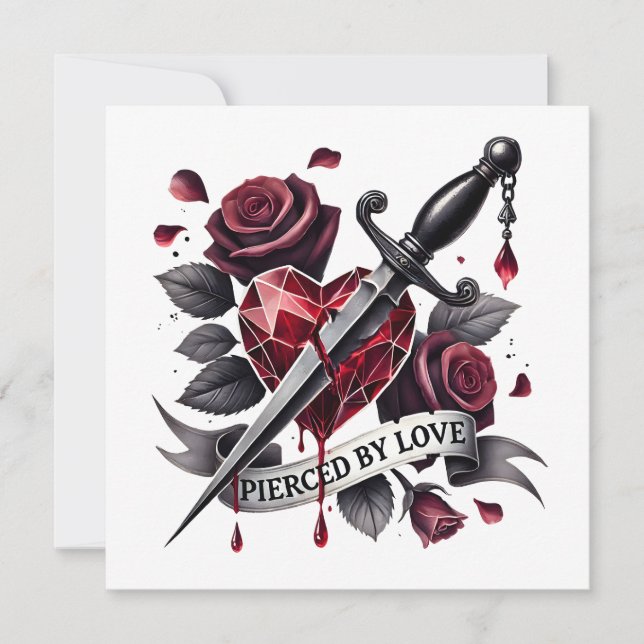 Lupercalia Gothic Heart & Sword Valentine's Julkort (Framsida)