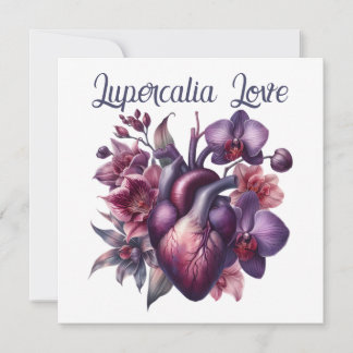 Lupercalia Love Gothic Anatomical Heart Flowers Julkort