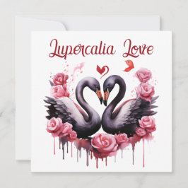 Lupercalia Love Swans & Roses Valentine's Day Julkort