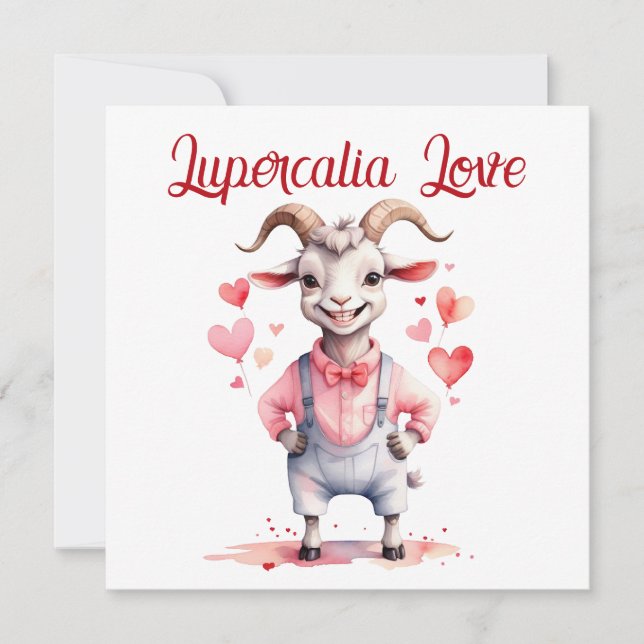 Lupercalia Love Sweet Goat Hearts Valentine's Day Julkort (Framsida)