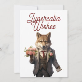 Lupercalia Stilig Varg Alla Hjärtans Dag Julkort