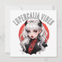 Lupercalia Vibes Gothic Demon Girl Valentine's Day Julkort
