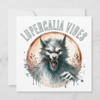 Lupercalia Vibes Werewolf Valentine's Day Julkort