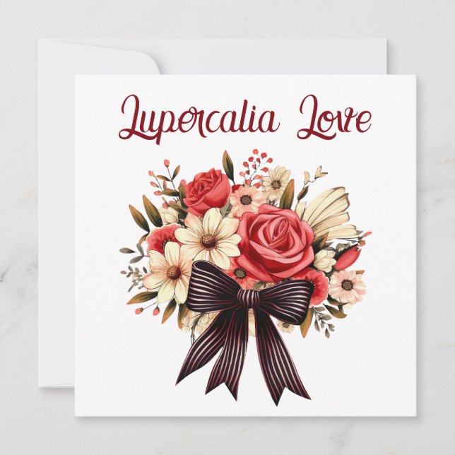 Lupercalia Vintage Gothic Retro Bouquet Valentine Julkort (Framsida)