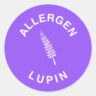 Lupin Allergen Warning Runt Klistermärke
