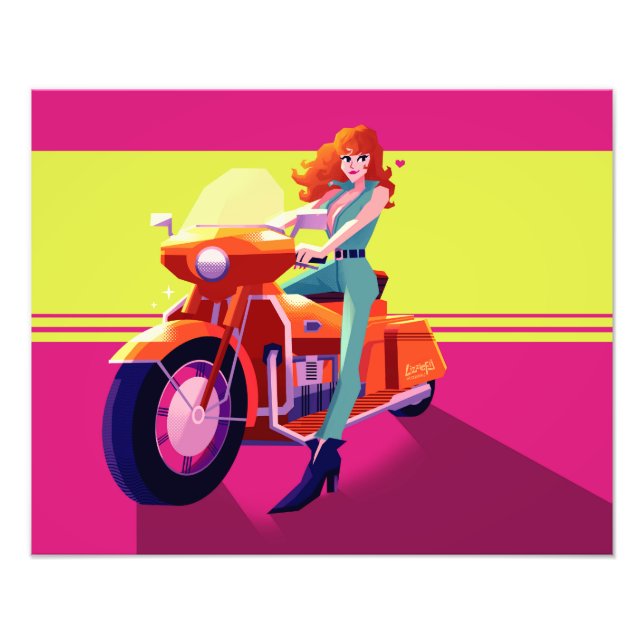 Lupin III the third Fujiko bike print Fototryck (Framsidan)