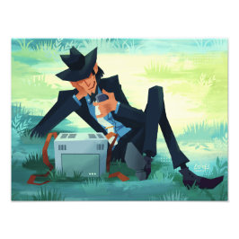 Lupin III the third lounging jigen print Fototryck