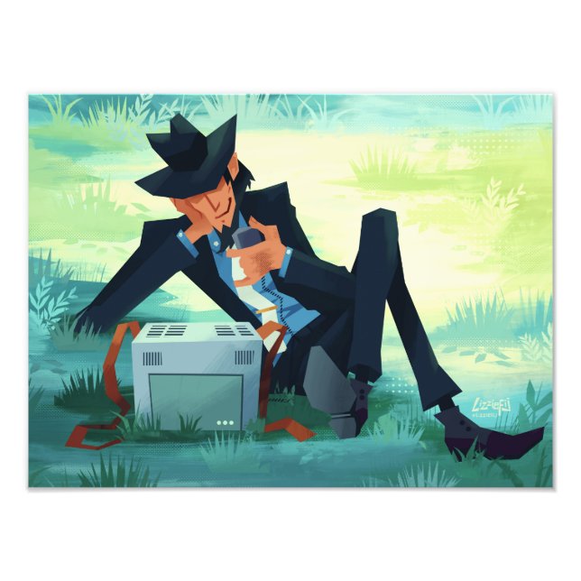 Lupin III the third lounging jigen print Fototryck (Framsidan)