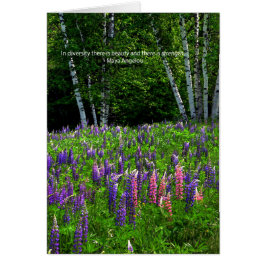 Lupine Fält Celebrates Diversity Hälsningskort