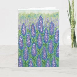 Lupine Fält Watercolor Blank Hälsning Kort