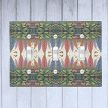 Lupine Flowers n Butterflies Vintage Mönster