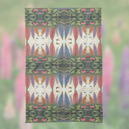 Lupine Flowers n Butterflies Vintage Mönster Kökshandduk