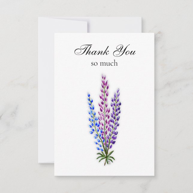Lupine Note Card Tack Kort (Framsida)