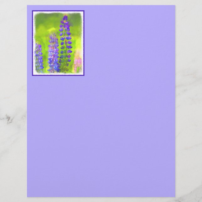 Lupine Painting - Originalfärgsbild (Framsida)