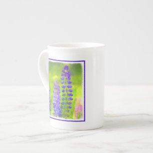 Lupine Painting - Originalfärgsbild Benporslin Mugg