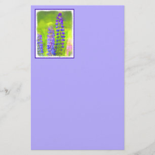 Lupine Painting - Originalfärgsbild Brevpapper