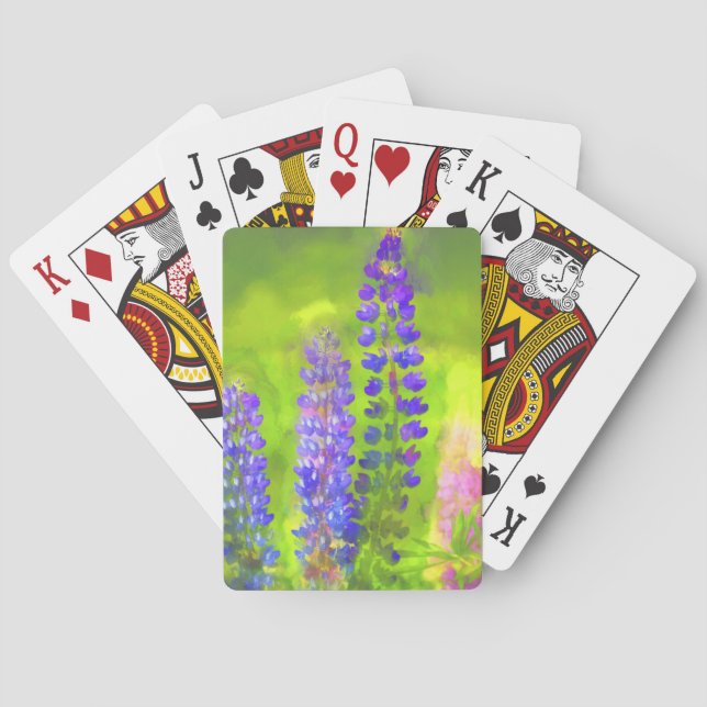 Lupine Painting - Originalfärgsbild Casinokort (Baksidan)