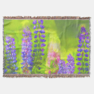 Lupine Painting - Originalfärgsbild Filt