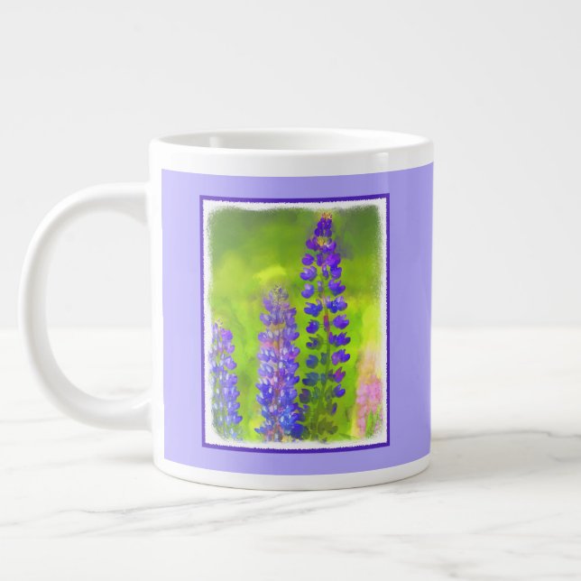 Lupine Painting - Originalfärgsbild Jumbo Mugg (Vänster)